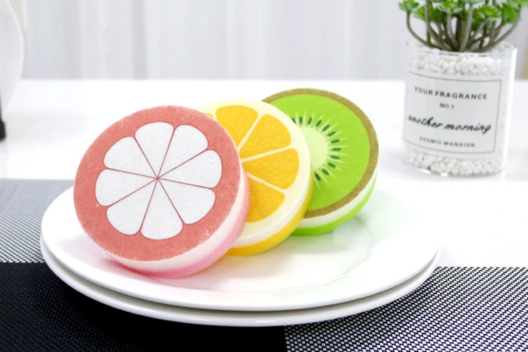 Fruit Pattern Cleaning Sponge Pad for Kitchen Use, Sponge Scouring Pads