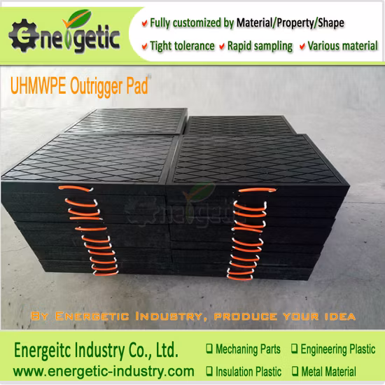 HDPE/UHMWPE 素材と厚さ 2-50mm トラック ジャッキ フット パッド/クレーン用高耐久 UHMWPE アーム パッド/UHMWPE/HDPE ジャッキ パッド/クレーン ベアリング